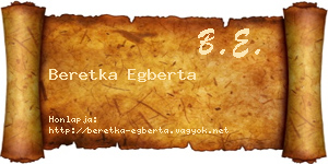 Beretka Egberta névjegykártya
